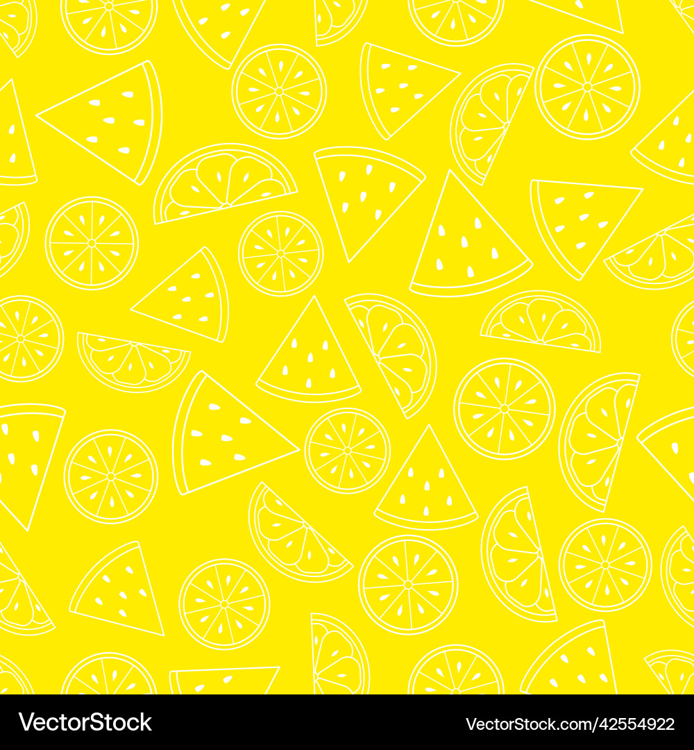 Seamless pattern with lemon white flat icon Vector Image