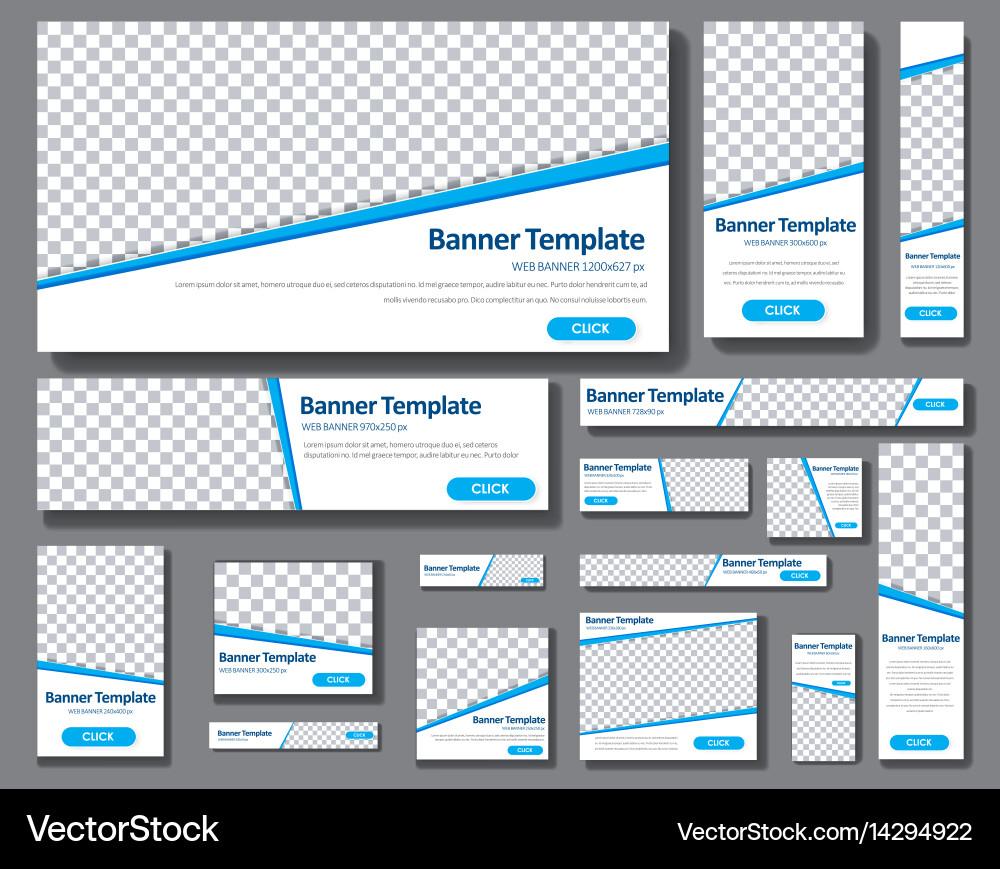 Templates Web Banners In Standard Sizes With Vector Image