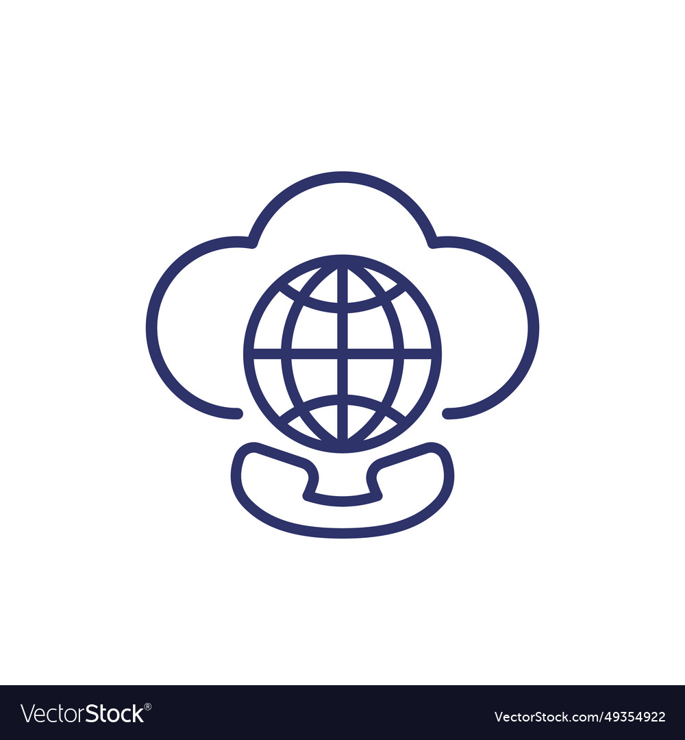 Voip telephony roaming call line icon Royalty Free Vector Voip telephony roaming call line icon Royalty Free Vector
