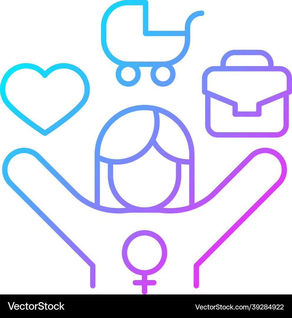 Work-life balance for female employee gradient Vector Image