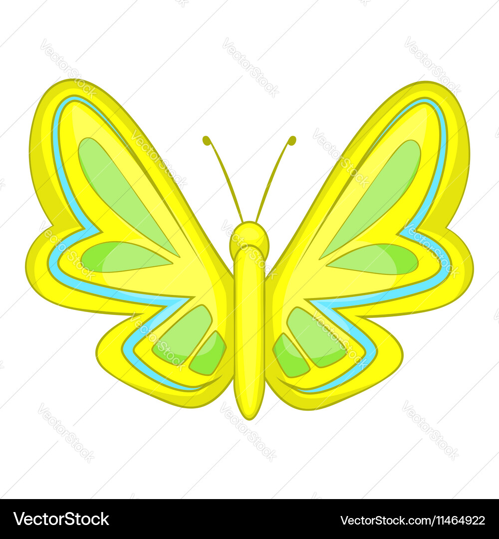 Yellow butterfly icon cartoon style Royalty Free Vector