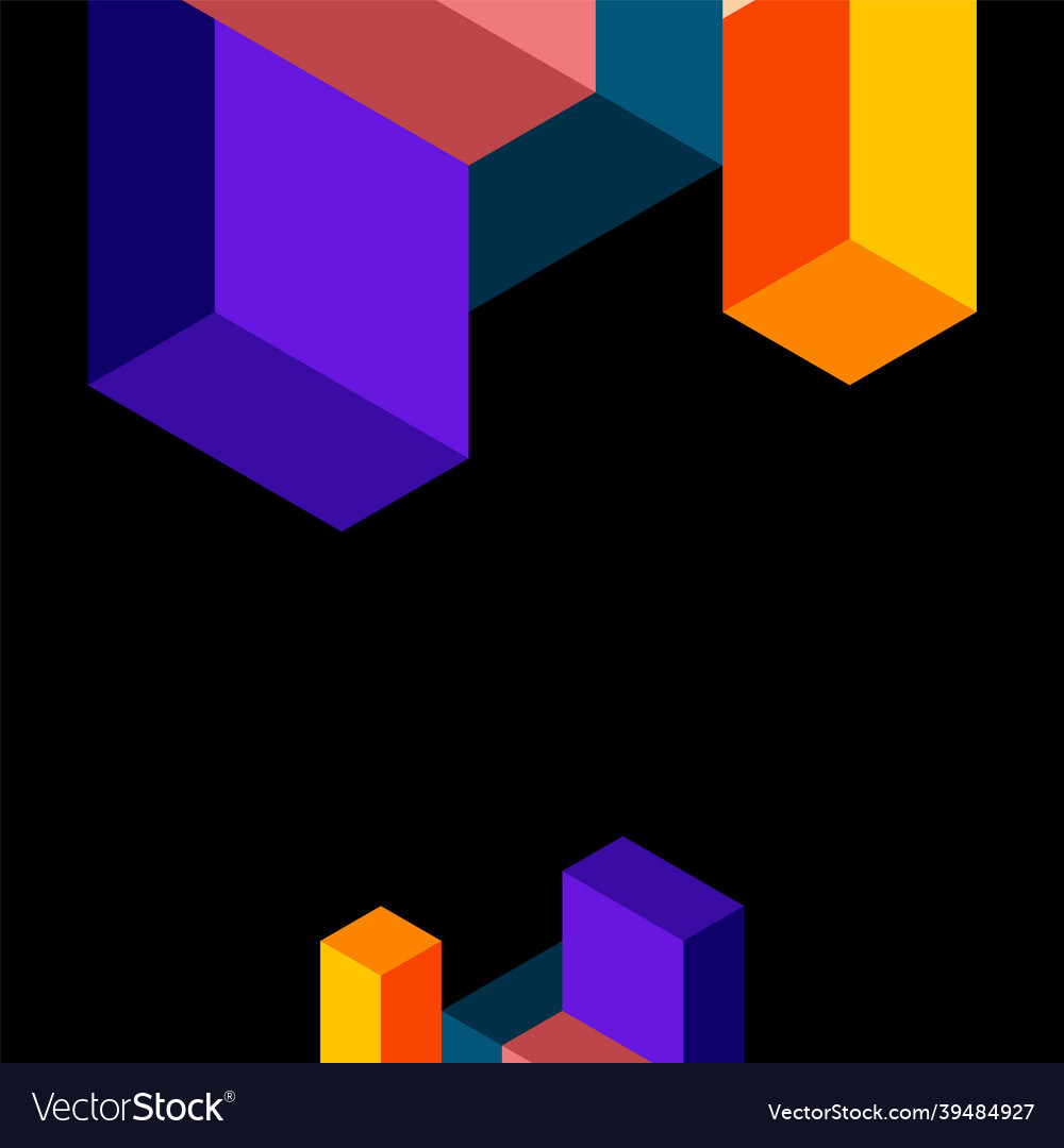 Abstract background 3d cubes cubic elements vector image Abstract background 3d cubes cubic elements
