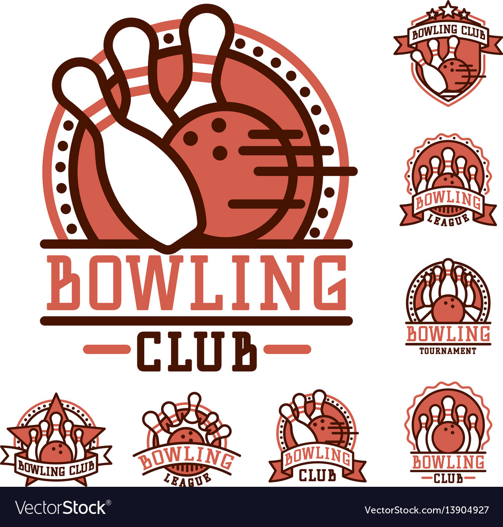 Bowling emblem and design element logotype