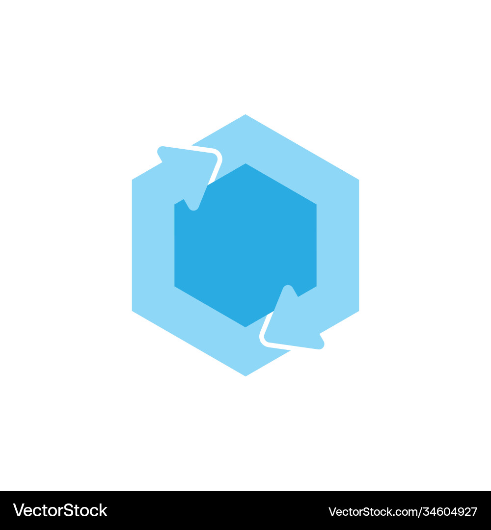 Circle hexagonal arrow symbol logo Royalty Free Vector Image