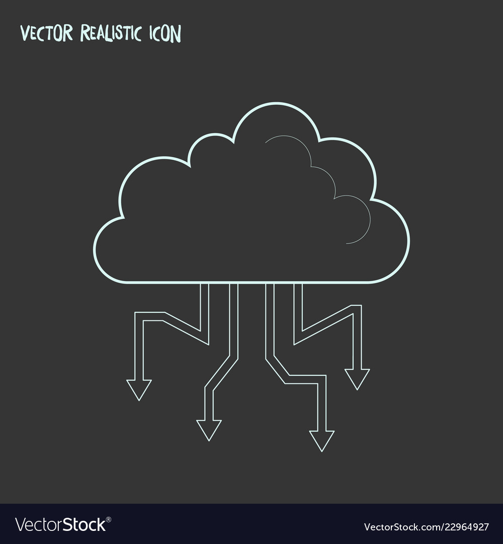 Cloud computing icon line element