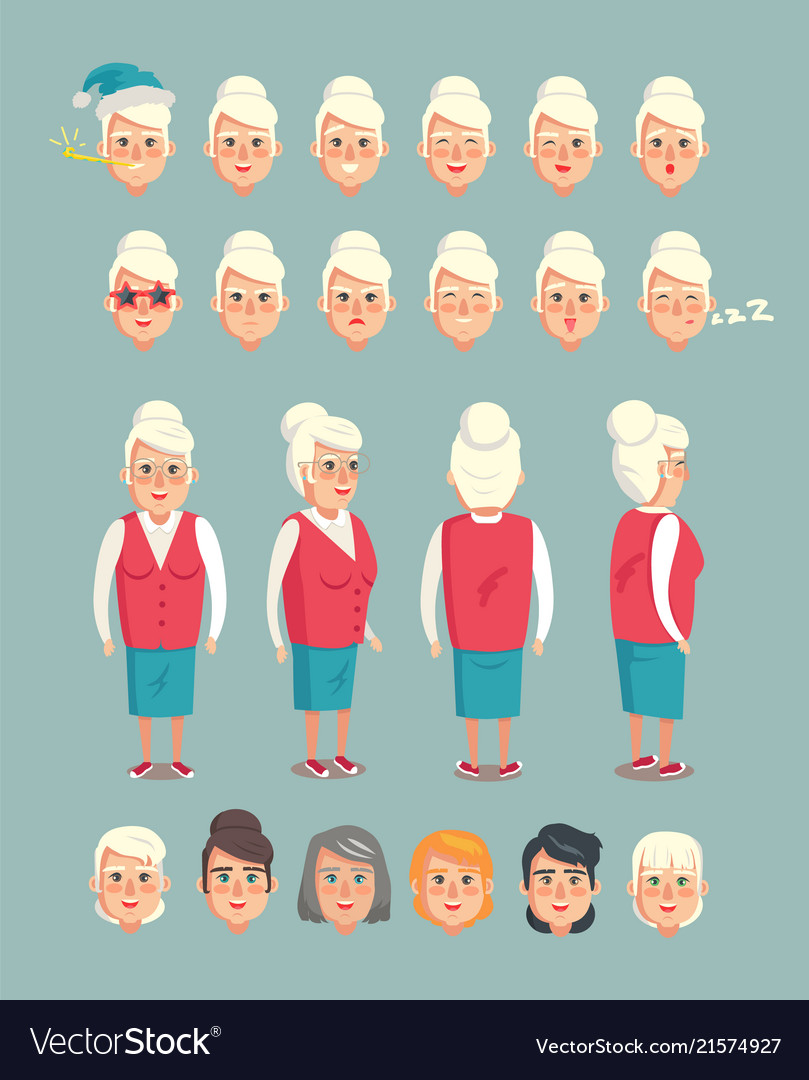 Grandmother constructor animated cartoon character Grandmother constructor animated cartoon character