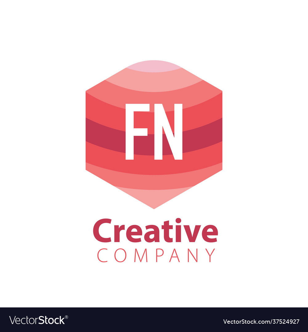 Initial letter fn colorful hexagonal logo