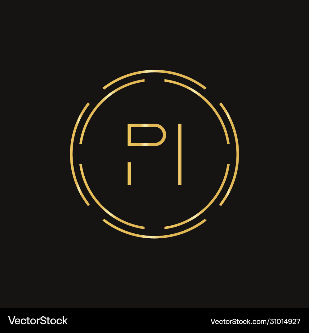 Initial letter pi logo design template Royalty Free Vector