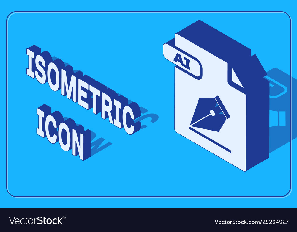 Isometric ai file document download button