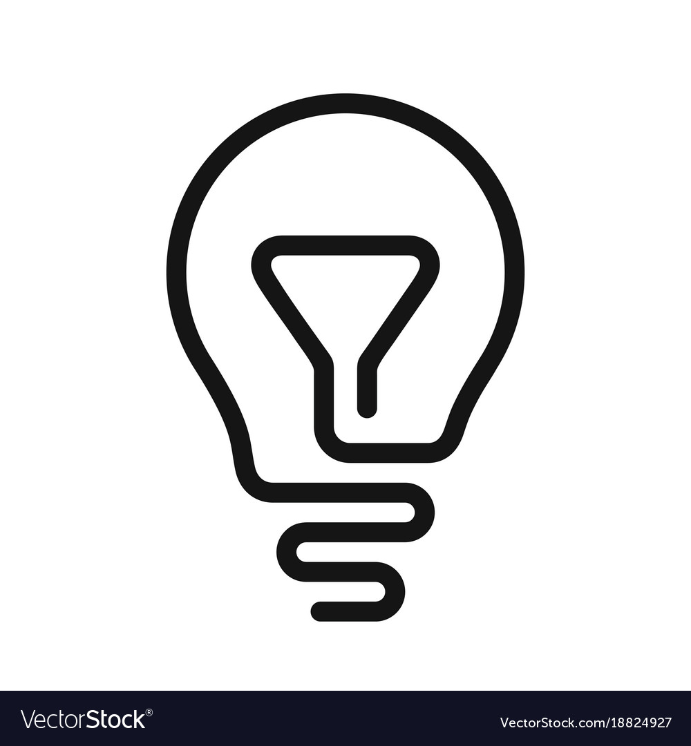 Light Bulb Line Idea Icon Royalty Free Vector Image