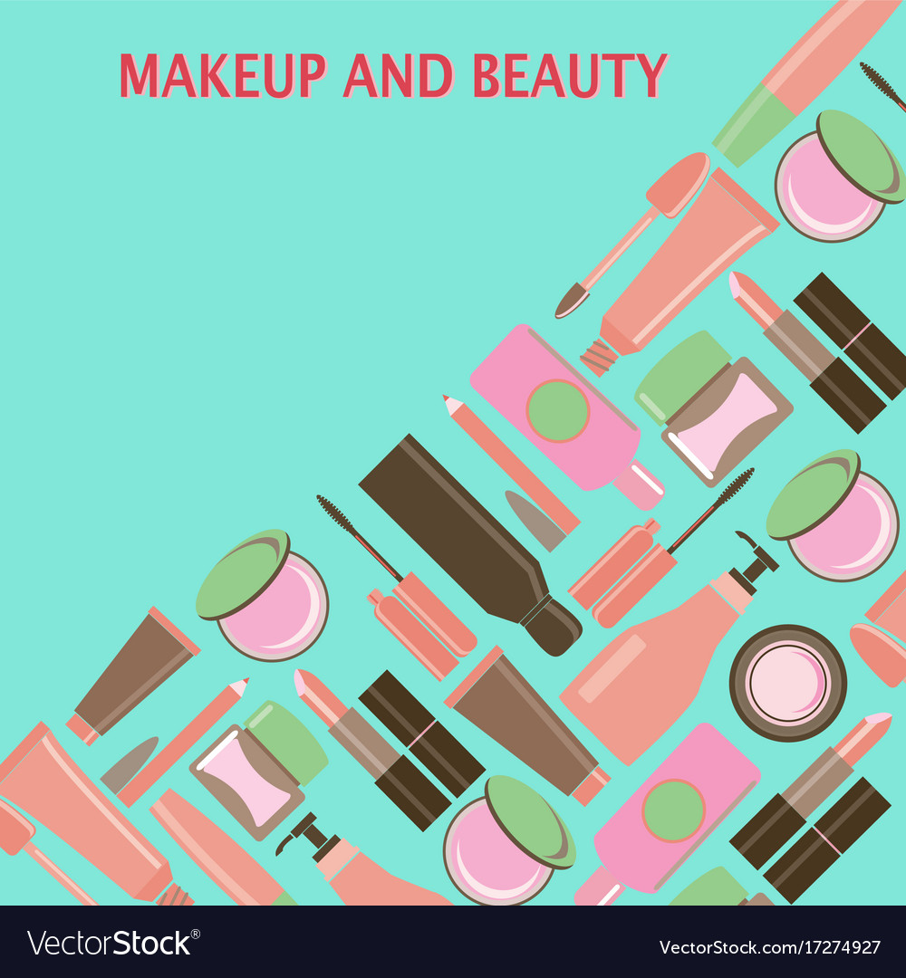 Makeup and beauty symbols cosmetics fashion