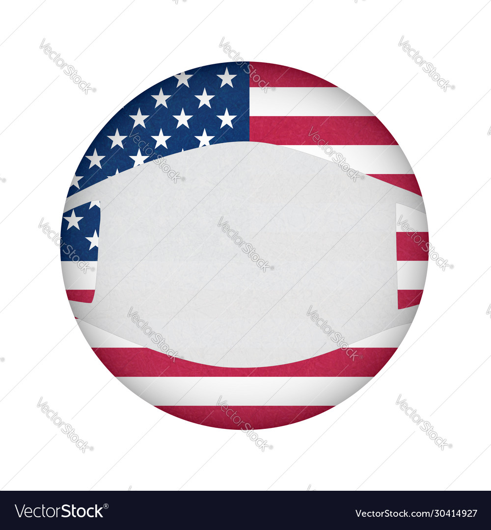 Mask on flag america in circle coronavirus Vector Image