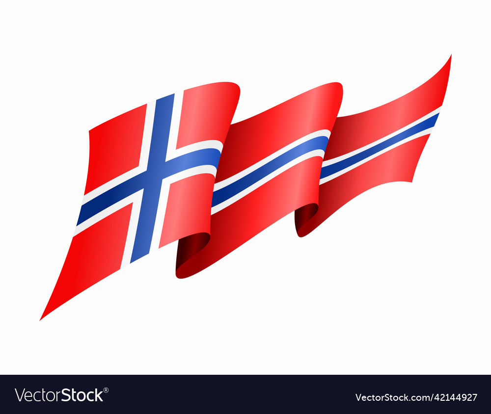 Norwegian flag wavy abstract background Royalty Free Vector