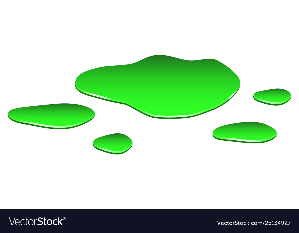 Puddle Toxic Substance Spill Green Chemical Vector Image