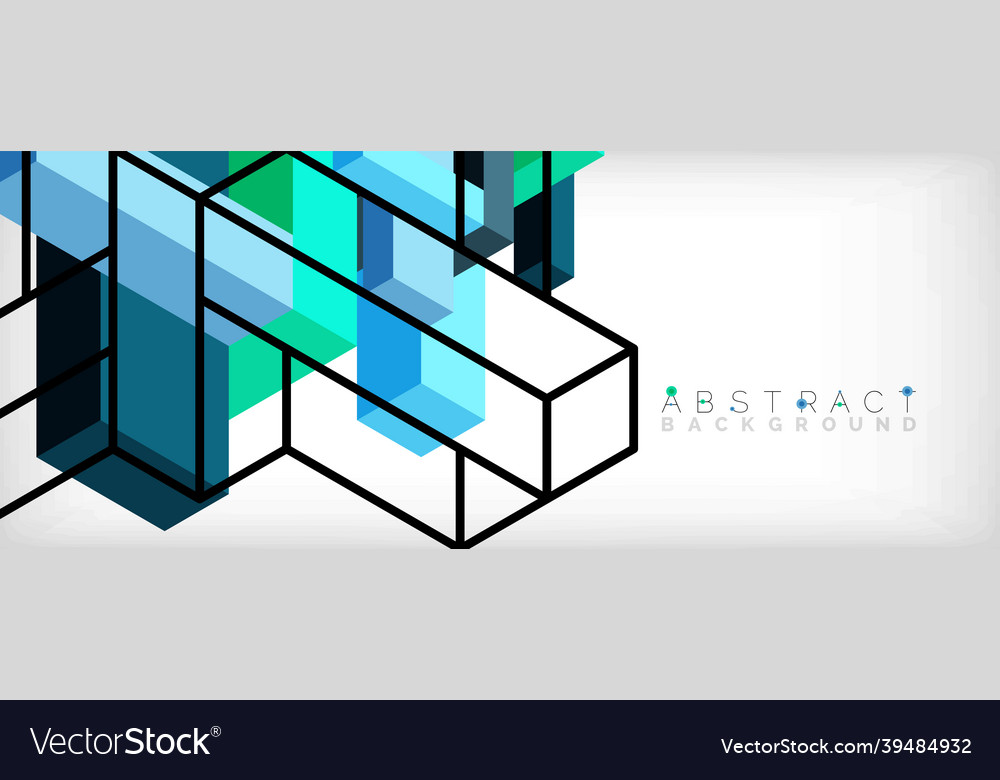 Abstract background 3d cubes cubic elements vector image Abstract background 3d cubes cubic elements