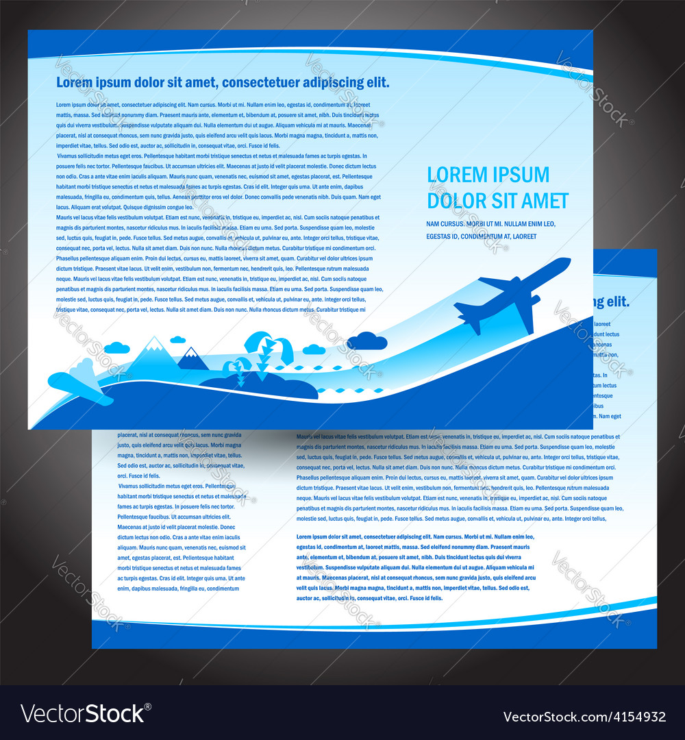 Brochure airplane flight travel air fly