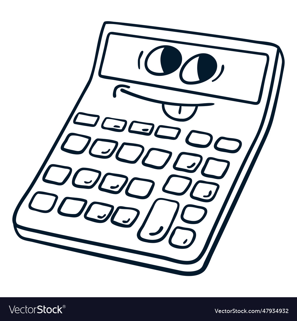 Calculator stroke cartoon