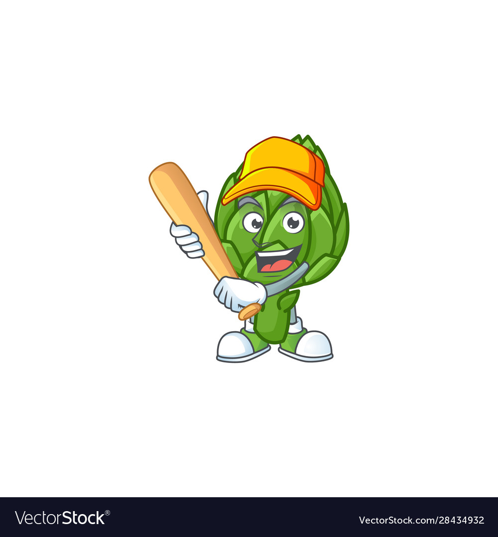 Funny smiling artichoke cartoon mascot Royalty Free Vector