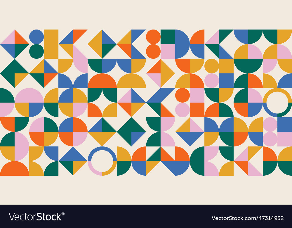 Geometry colorful bauhaus background with simple vector image Geometry colorful bauhaus background with simple