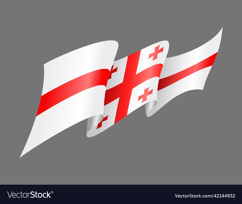 Georgian flag wavy abstract background Royalty Free Vector