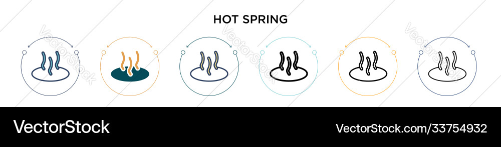 Hot spring icon in filled thin line outline Vector Image