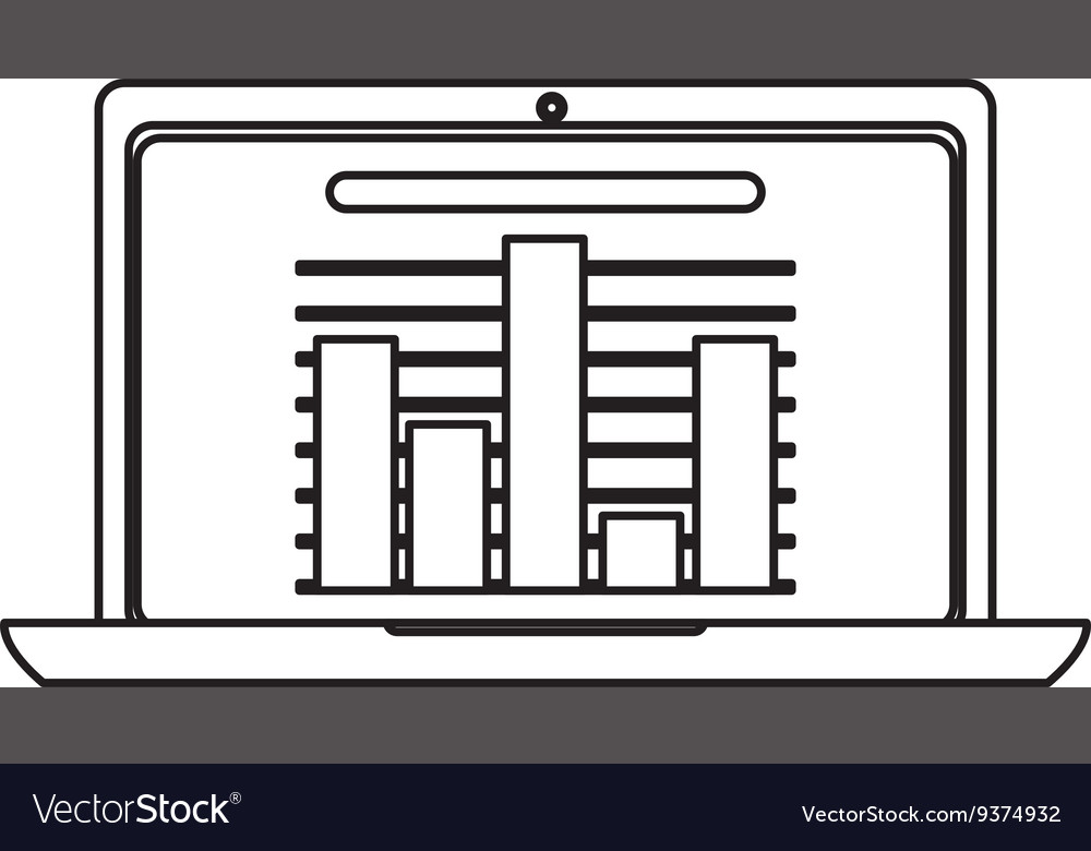 Laptop with bar graph
