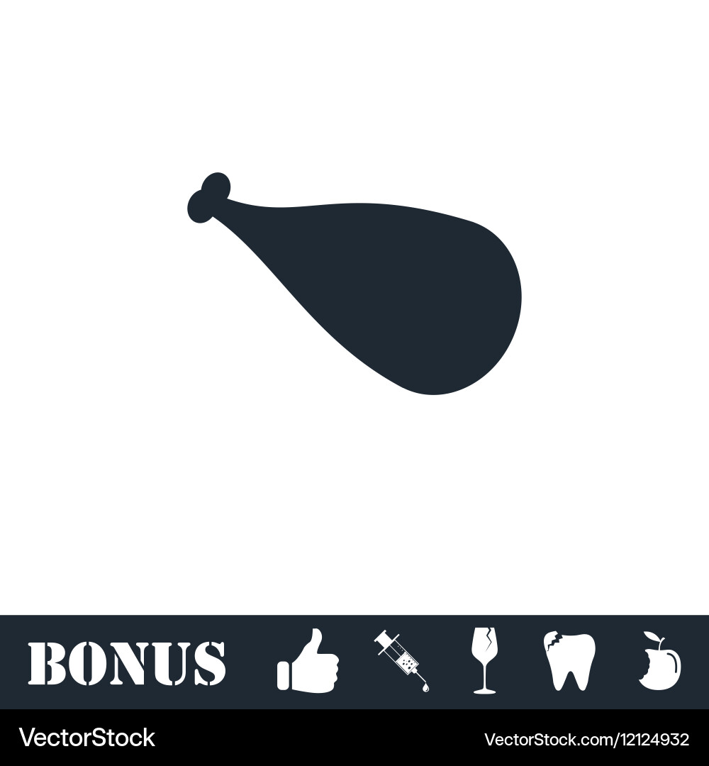 Meat leg icon flat Royalty Free Vector Image - VectorStock