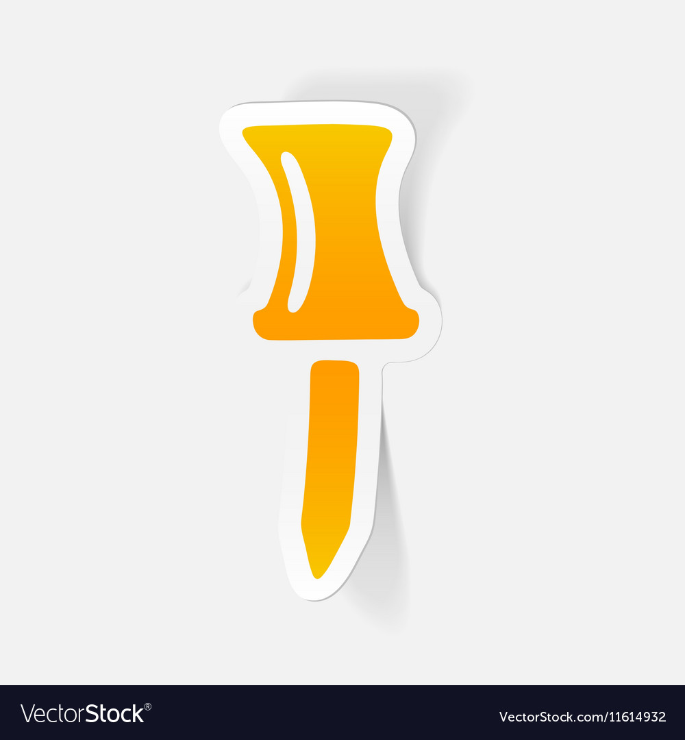 Realistic design element push pin