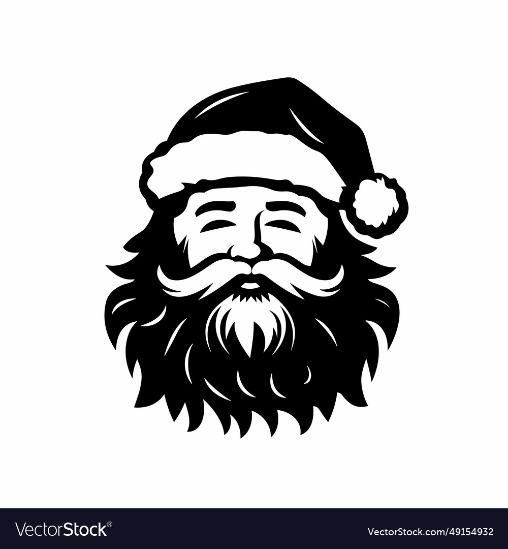 Santa claus black icon on white background santa Vector Image