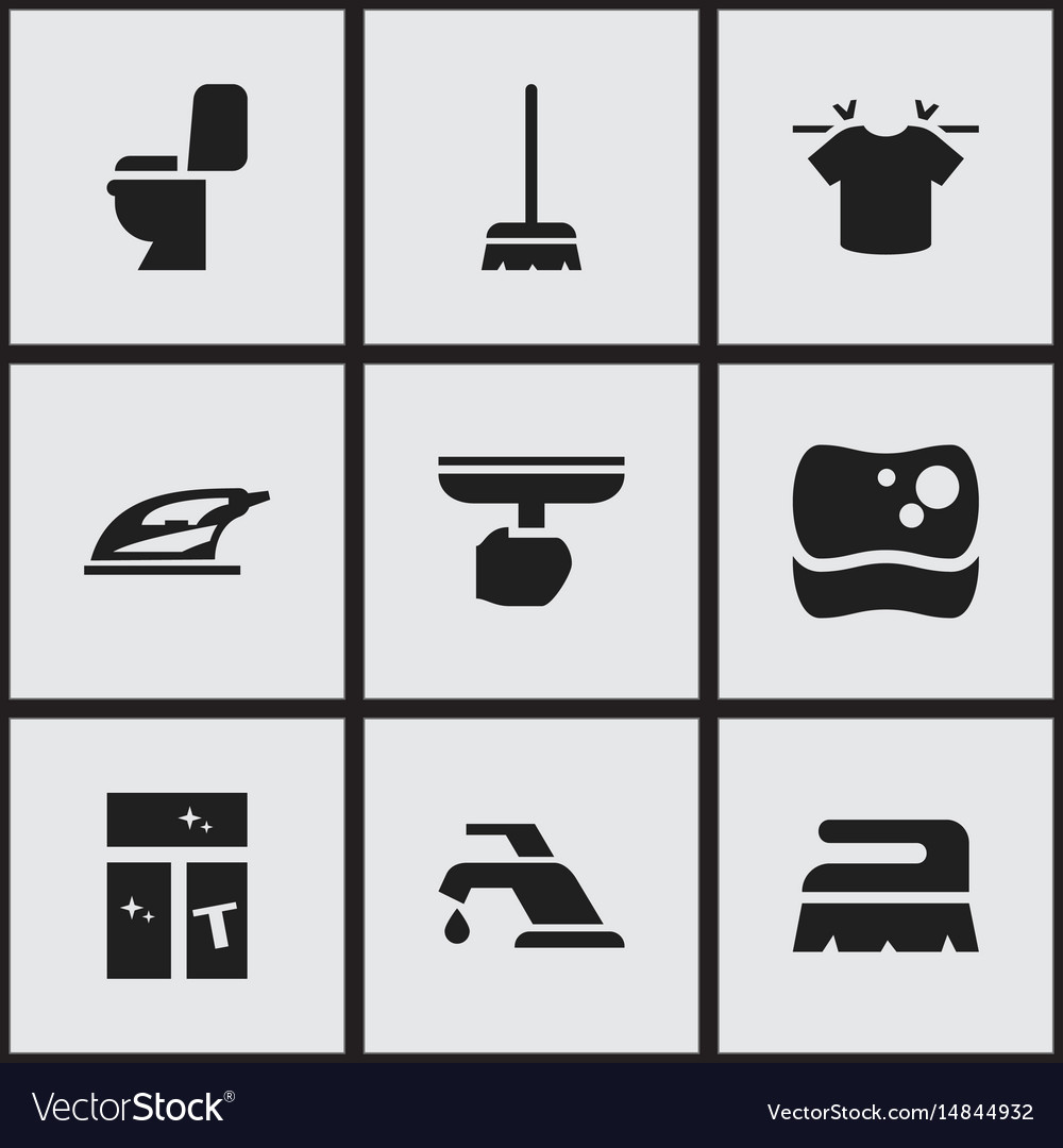 Set of 9 editable cleanup icons includes symbols