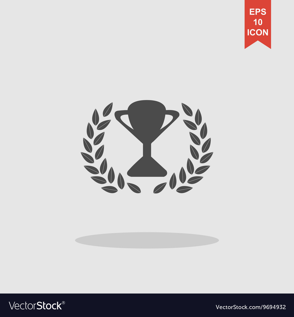 Trophy and awards icon flat design style