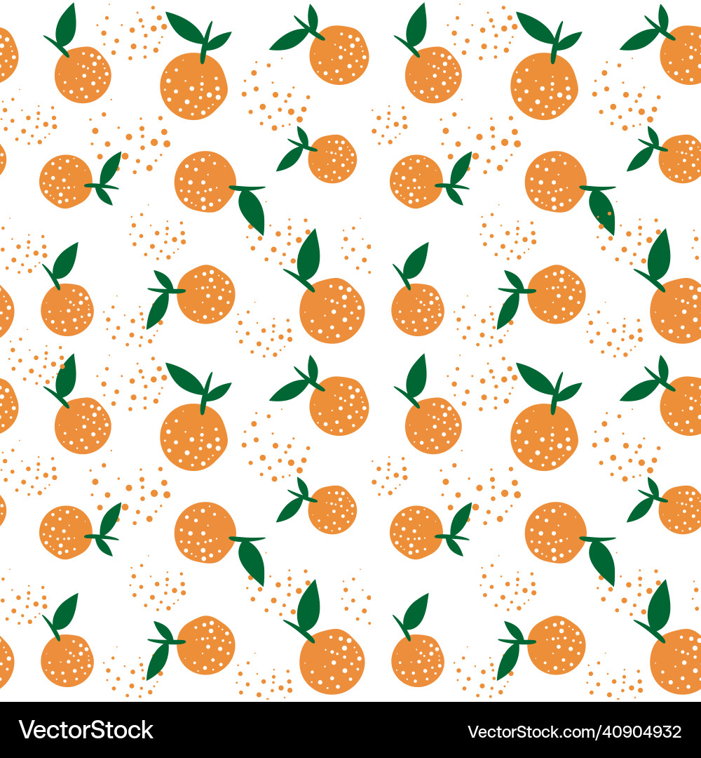 Tropical seamless pattern with orange fruit Vector Image