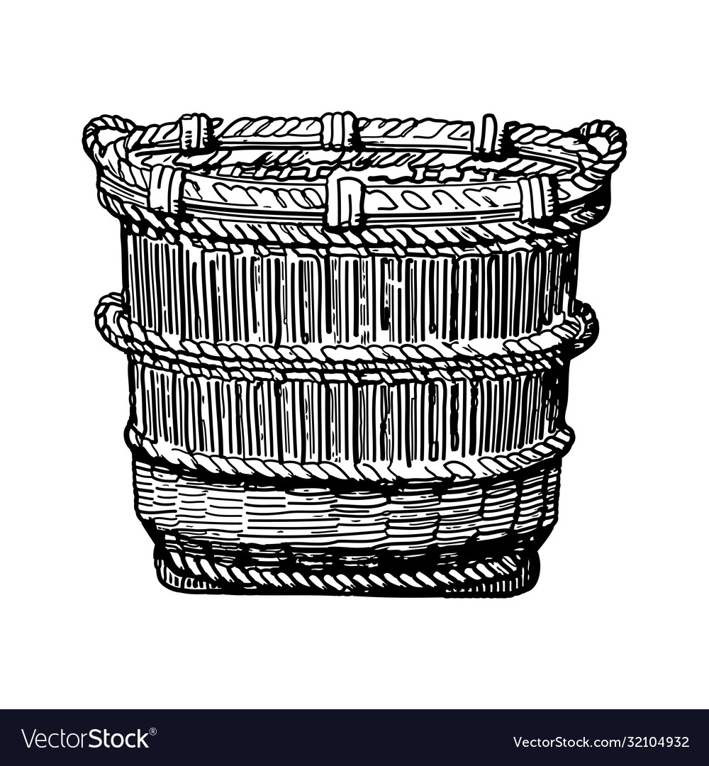 Vintage engraving a basket Royalty Free Vector Image