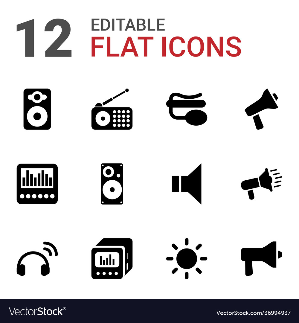 12 speaker icons Royalty Free Vector Image VectorStock