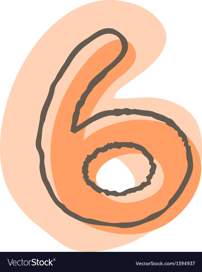 A number of six Royalty Free Vector Image - VectorStock
