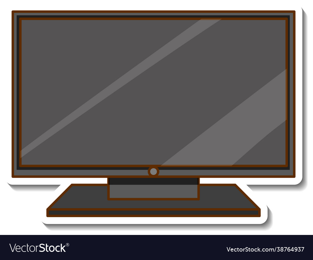 A television sticker on white background Vector Image