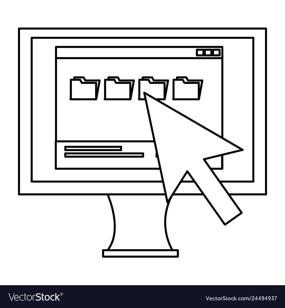 Computer display with arrow cursor vector image Computer display with arrow cursor