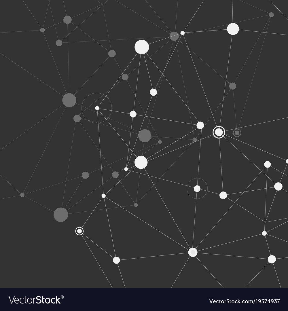 Connection white dots and lines science background