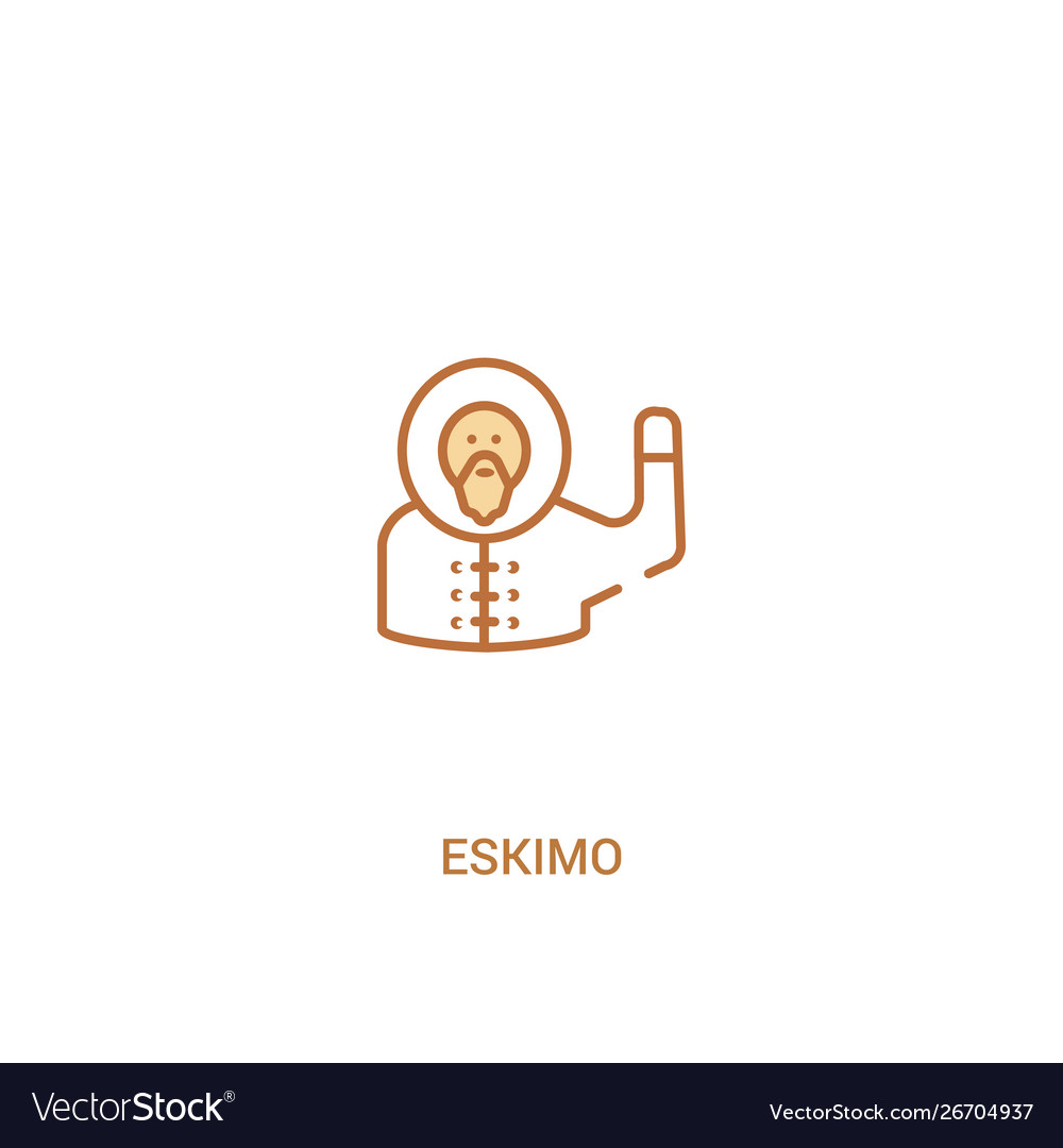 Eskimo concept 2 colored icon simple line element vector image Eskimo concept 2 colored icon simple line element