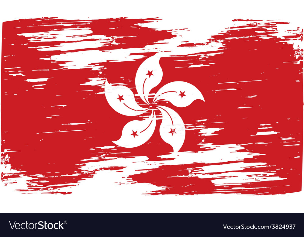 Flag of hong kong with old texture