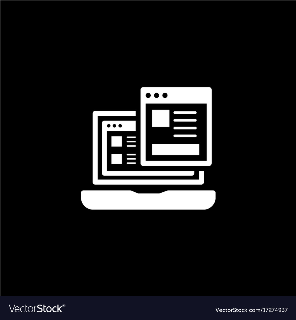 Landing page icon flat design Royalty Free Vector Image