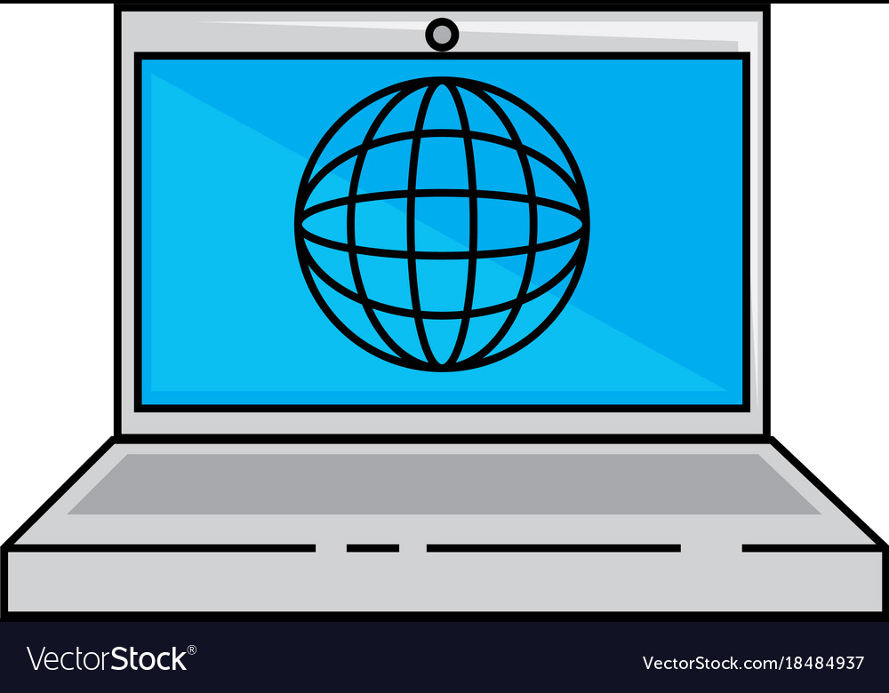 Laptop computer with planet