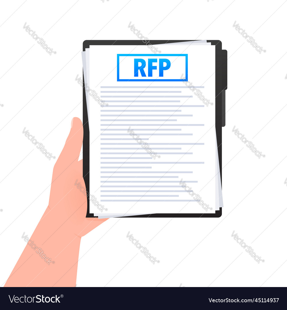 Rfp - request for proposal document contract vector image Rfp - request for proposal document contract