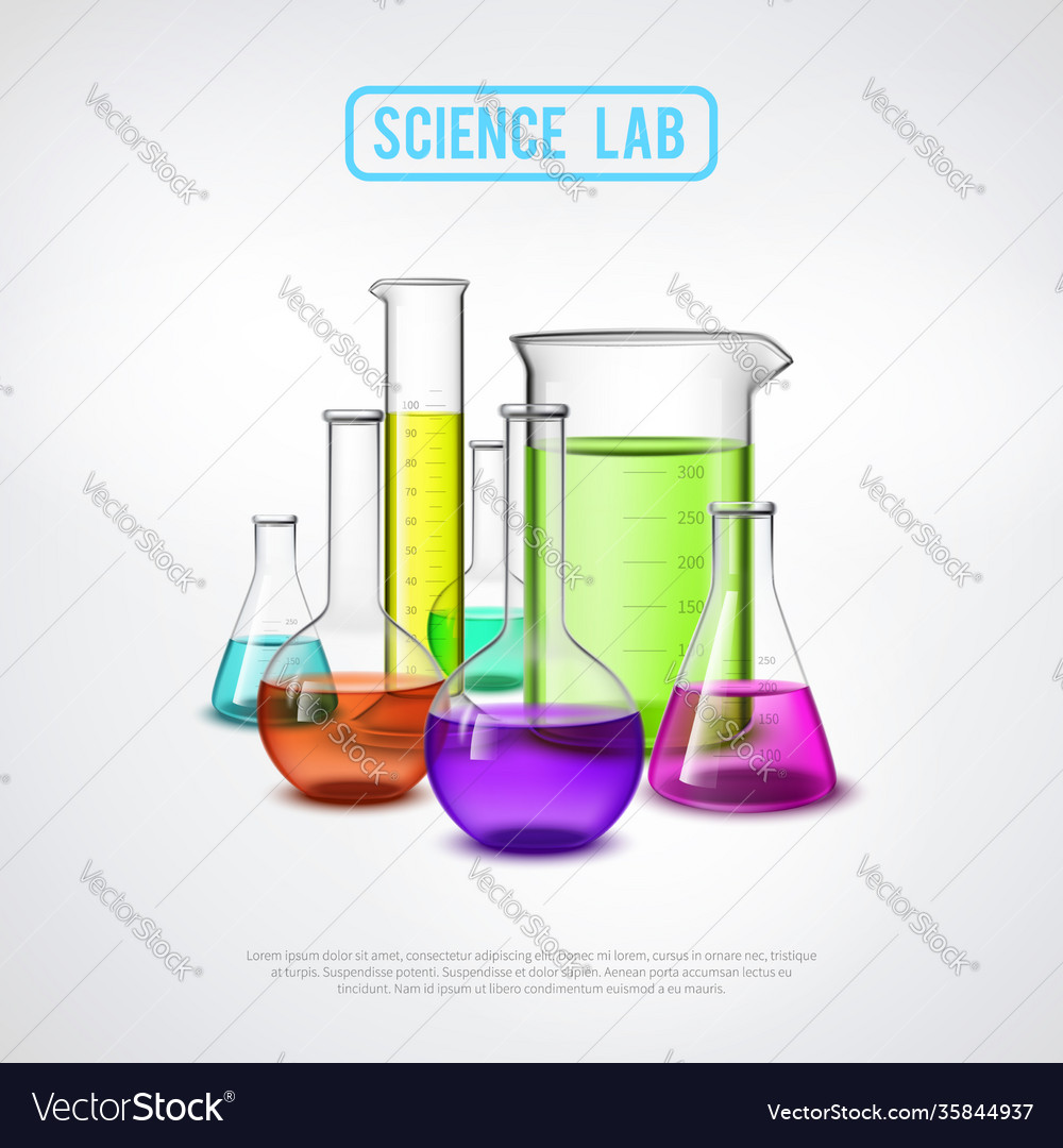 Sceince lab composition Royalty Free Vector Image