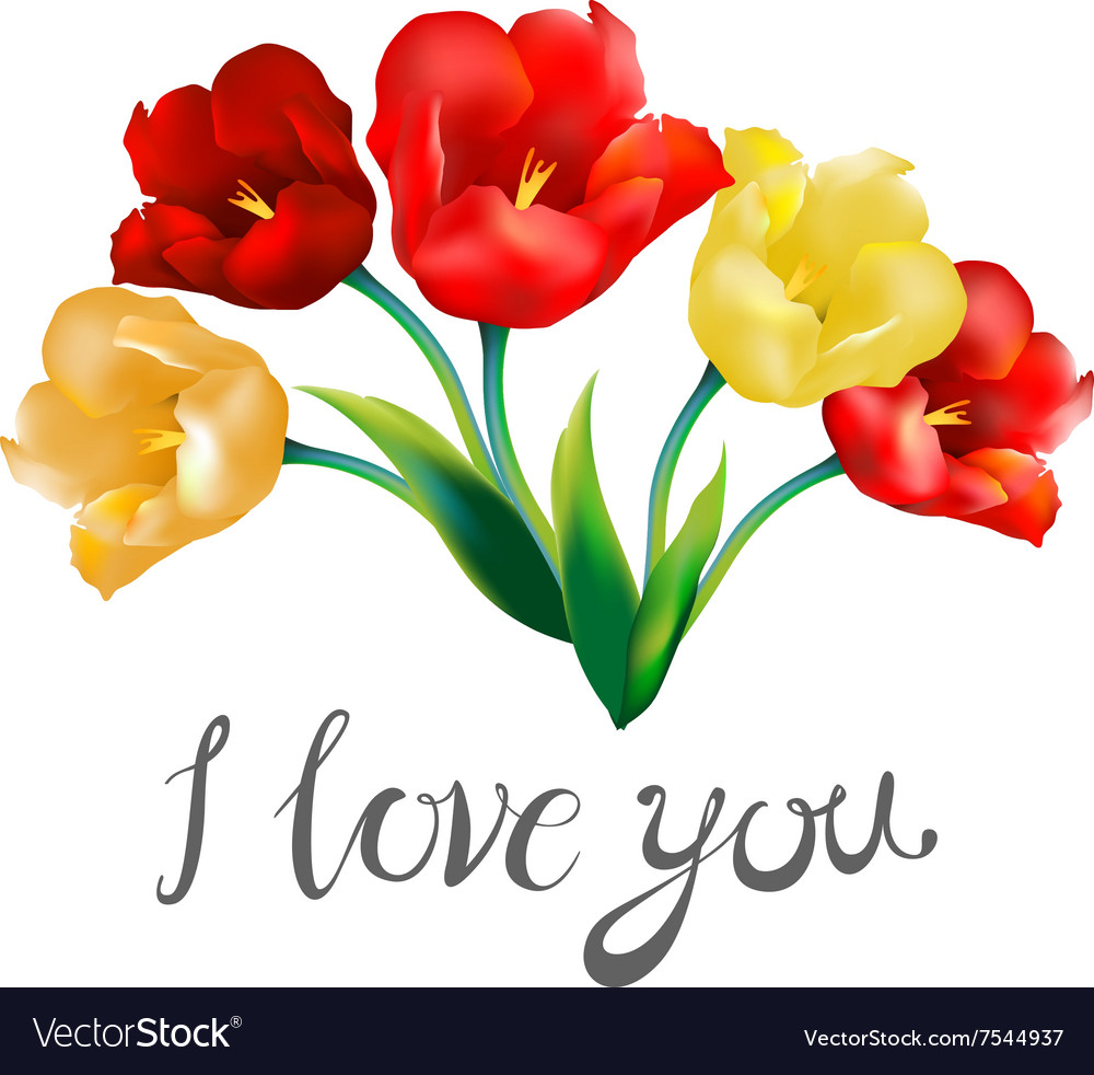 Valentine flower i love you Royalty Free Vector Image