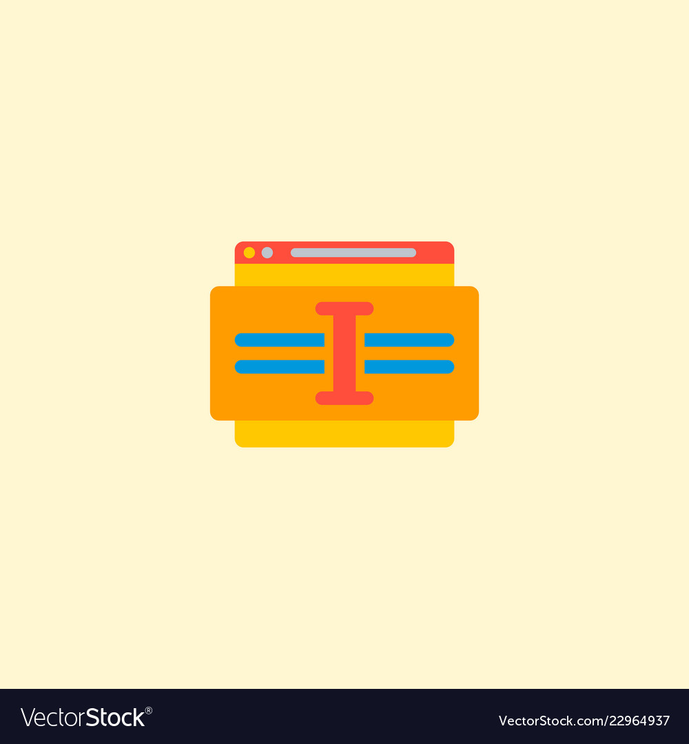 Website text icon flat element vector image Website text icon flat element