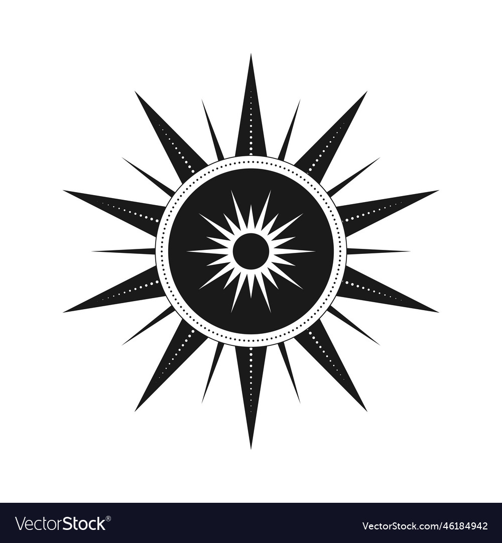 Abstract celestial sun bohemian mystic symbol