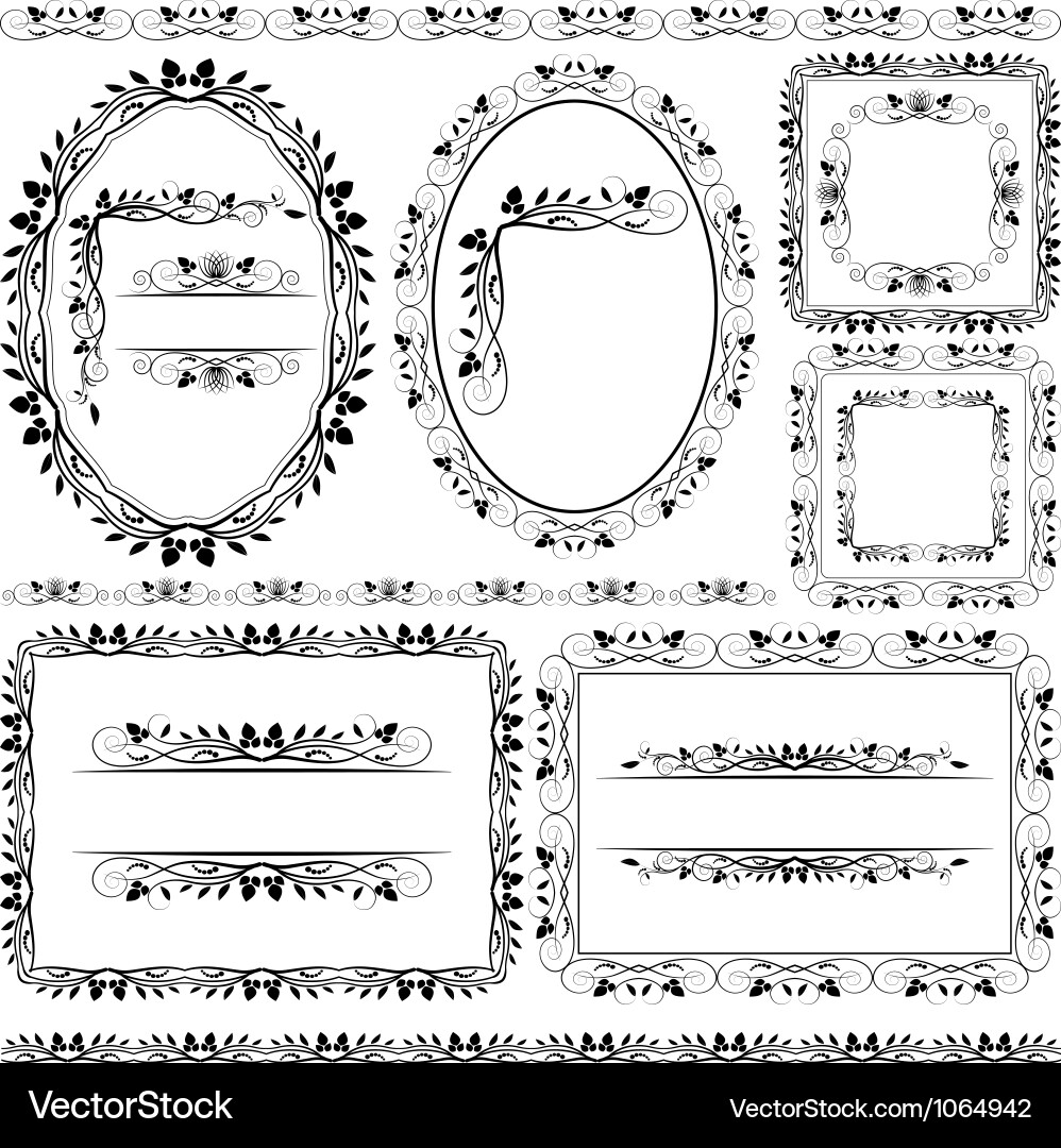 Frames borders and ornaments Royalty Free Vector Image