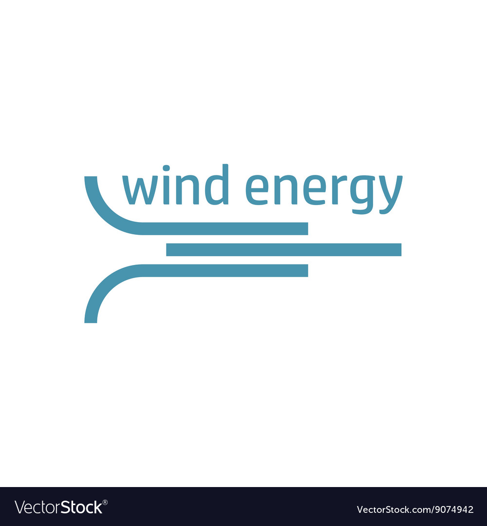 Green energy logo wind flow Royalty Free Vector Image