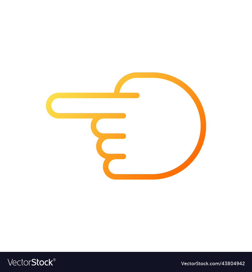 Hand pointing aside pixel perfect gradient linear vector image Hand pointing aside pixel perfect gradient linear